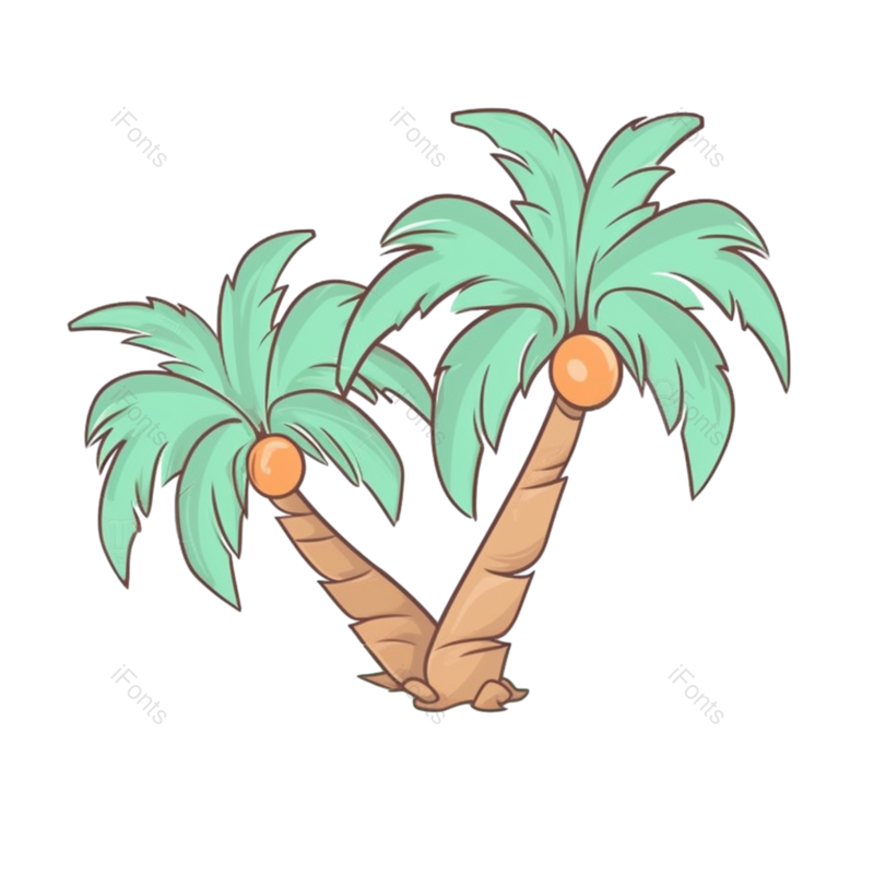 卡通图片,树木元素,夏天PNG,海洋免抠素材